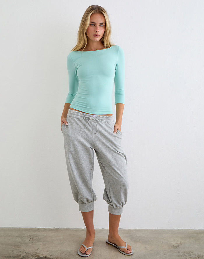 Image of Ione Quarter Sleeve Top in Aqua