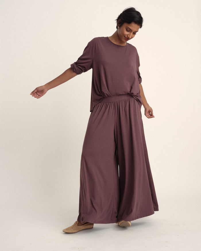 Isadora Wide Leg Lounge Pants - Cassis | Plus Size & Straight Size Women's Fashion | Universal Standard