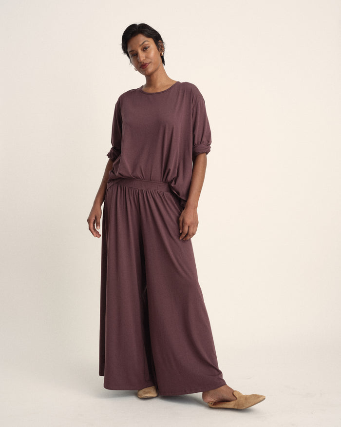 Isadora Wide Leg Lounge Pants - Cassis | Plus Size & Straight Size Women's Fashion | Universal Standard