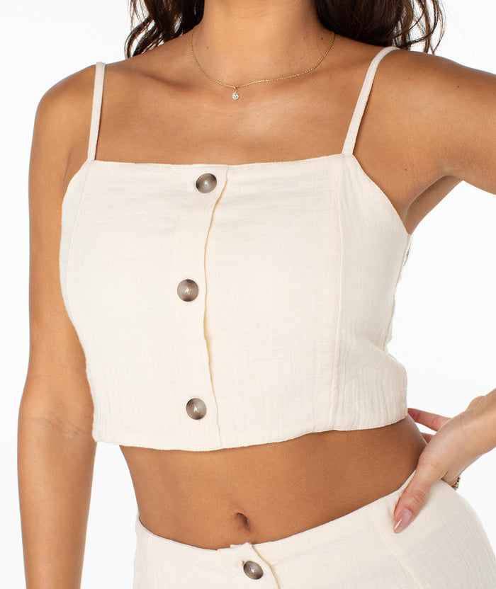 Island Nomad Top - Parchment Solid - Roxy