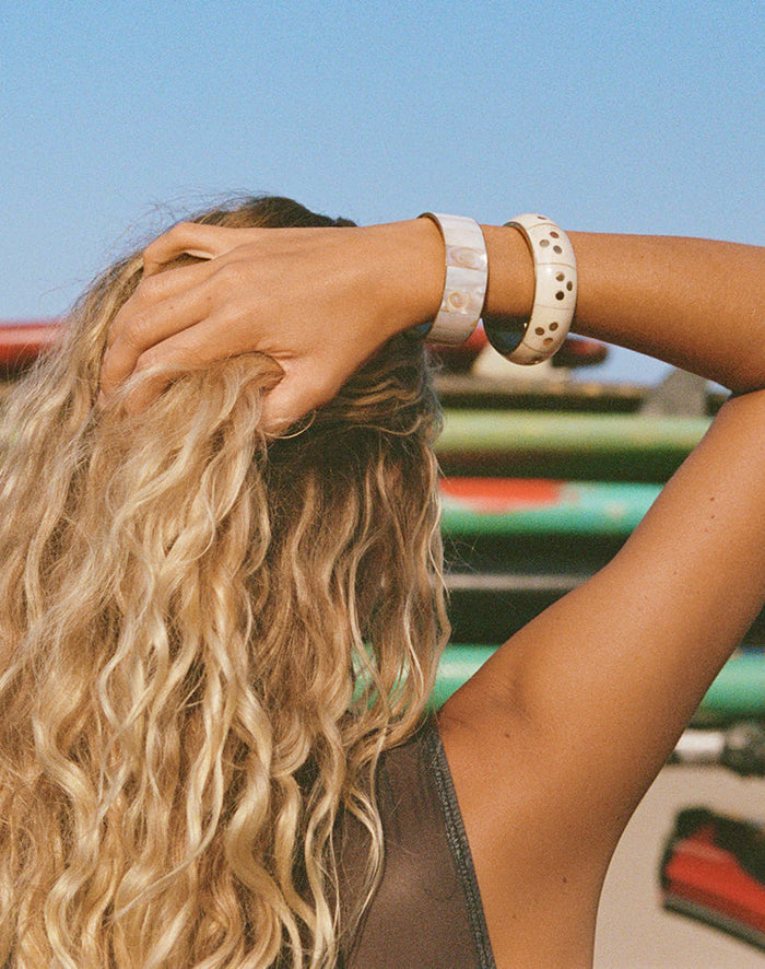 Image of Ivory and Gold Bangle Set