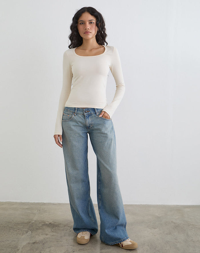 Image of Janana Long Sleeve Top in Cotton Tofu