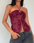 Image of Janar Top in Botanical Flower Maroon