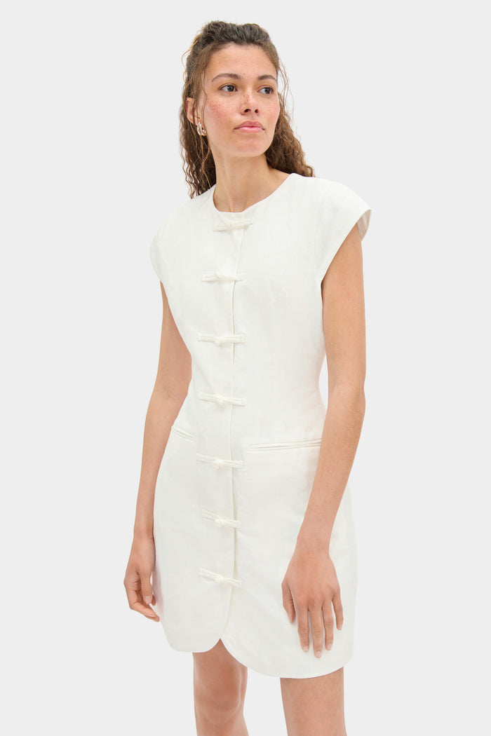 Jennie Cap Sleeve Linen Dress
