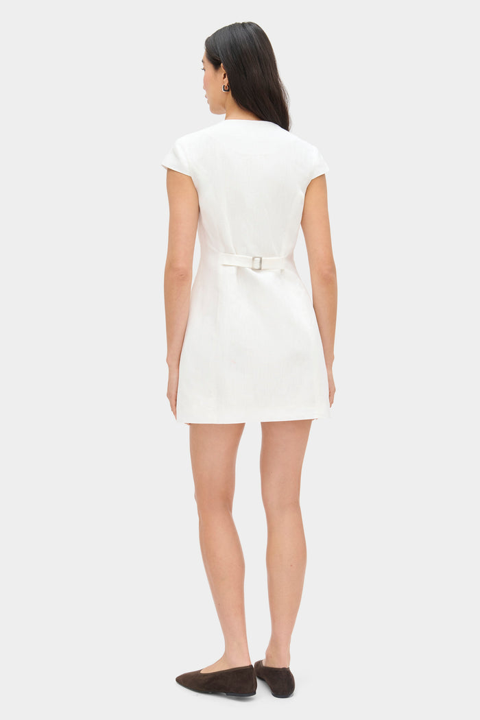 Jennie Cap Sleeve Linen Dress