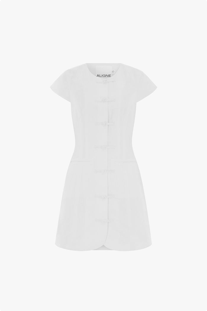 Jennie Cap Sleeve Linen Dress