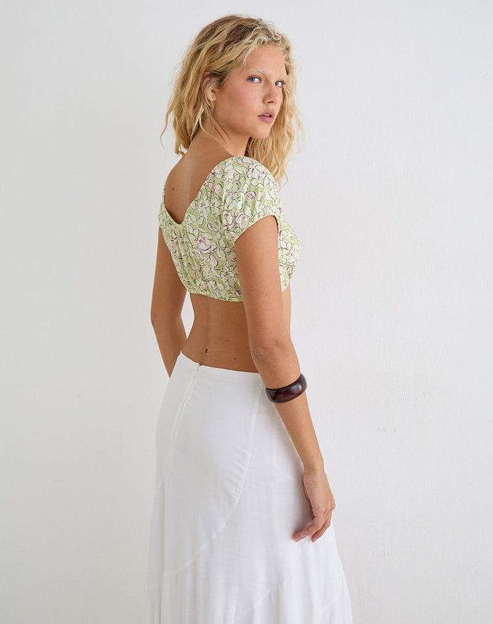 Image of Jiha Top in Blooming Lily Green