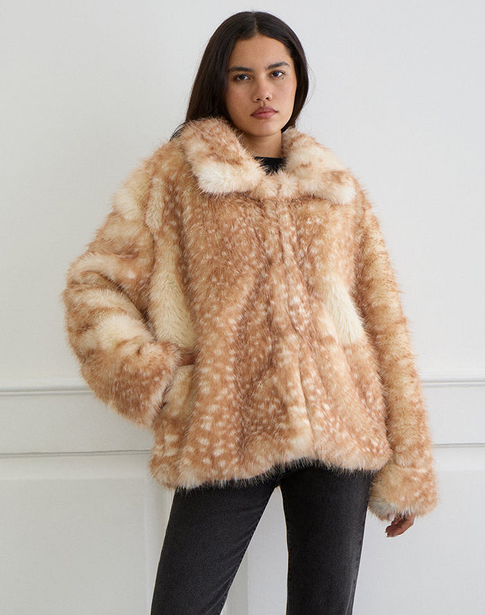 Image of Joji Jacket in Beige Bambi Print