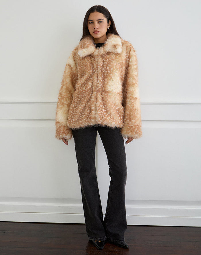 Image of Joji Jacket in Beige Bambi Print