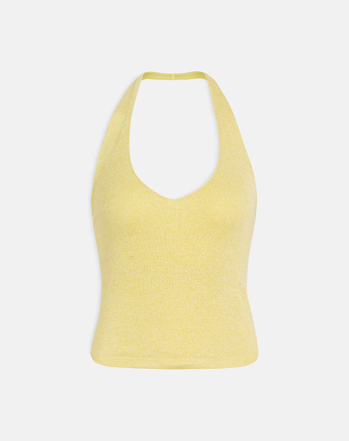 Image of Jules Top in Shimmer Knit Yellow