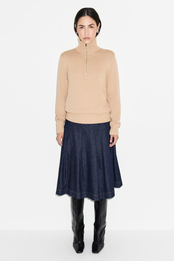 Julie Pleated Denim Skirt