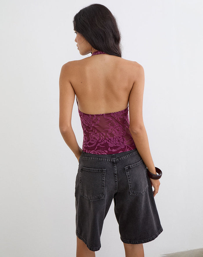 Image of Kadio Top in Flock Shadow Leaf Plum
