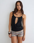 Image of Kalei Cami Top in Rayon Jersey Black with Studs