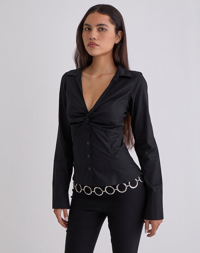 Image of Karis Shirt in Poplin Black