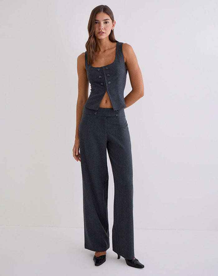 Image of Kariso Corset Top in Tailoring Grey Blue