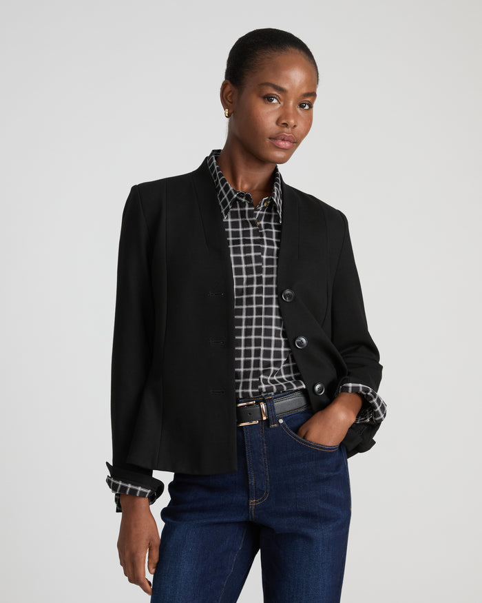 Kenton Peplum Ponte Blazer - Black | Plus Size & Straight Size Women's Fashion | Universal Standard