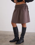 Image of Khimar Gathered Midi Skirt in Peppercorn
