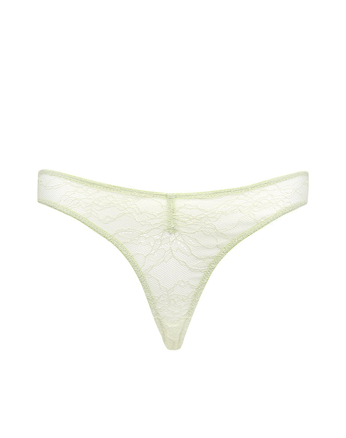 Image of Kukila Brazilian Knicker in Lace Pastel Green