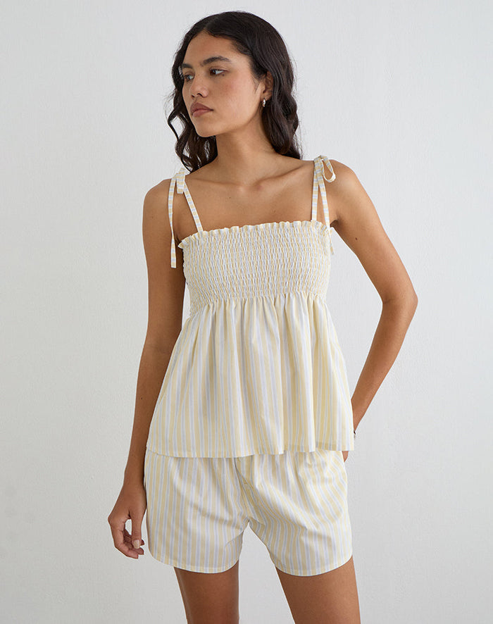 Image of Laboxe Short in Candy Stripe Yellow