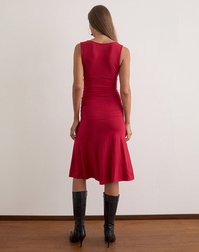 Image of Laluma Midi Dress in Adrenaline Red