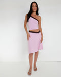 Image of Laudine Midi Skirt in Lavender with Bitter Chocolate Lace