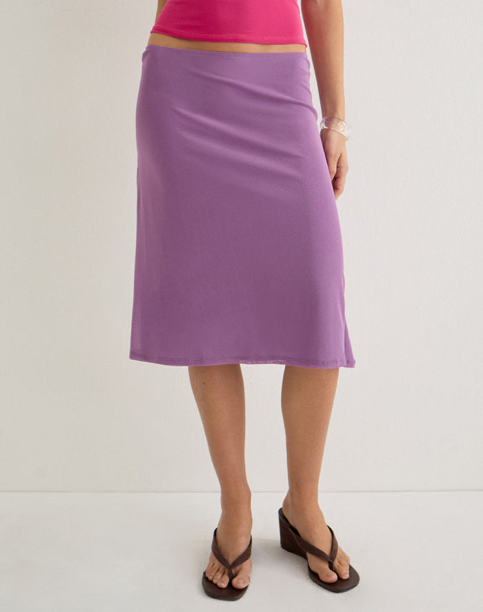 Image of Laykha Midi Skirt in Mesh Purple
