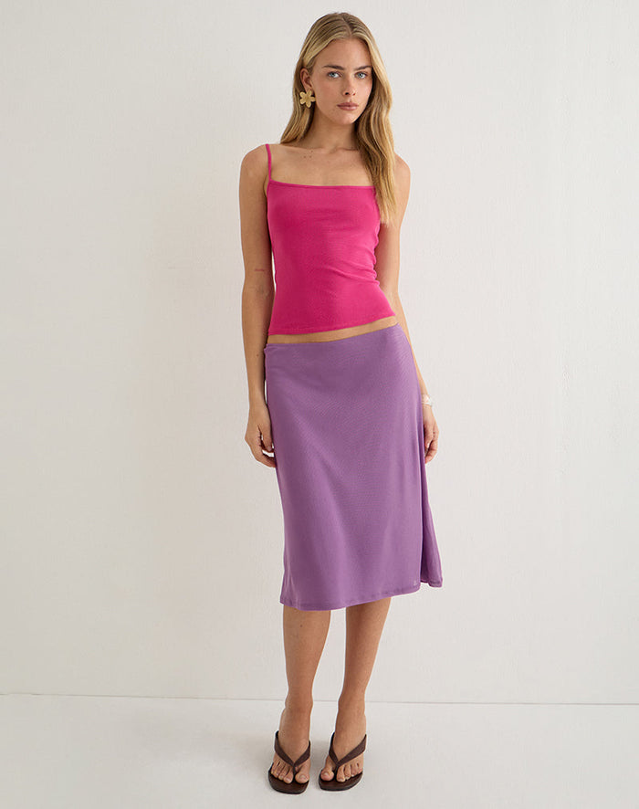 Image of Laykha Midi Skirt in Mesh Purple