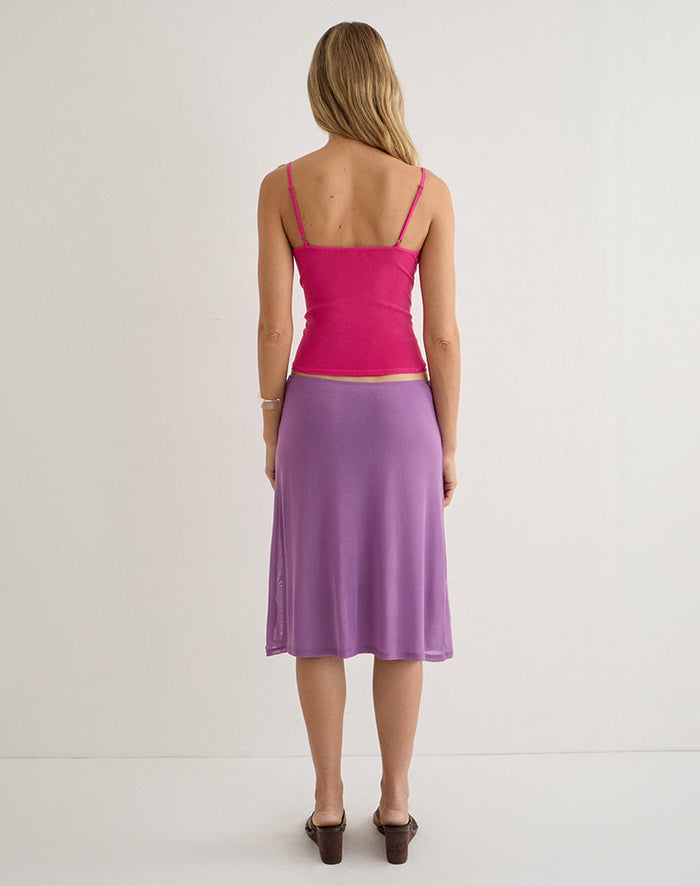 Image of Laykha Midi Skirt in Mesh Purple