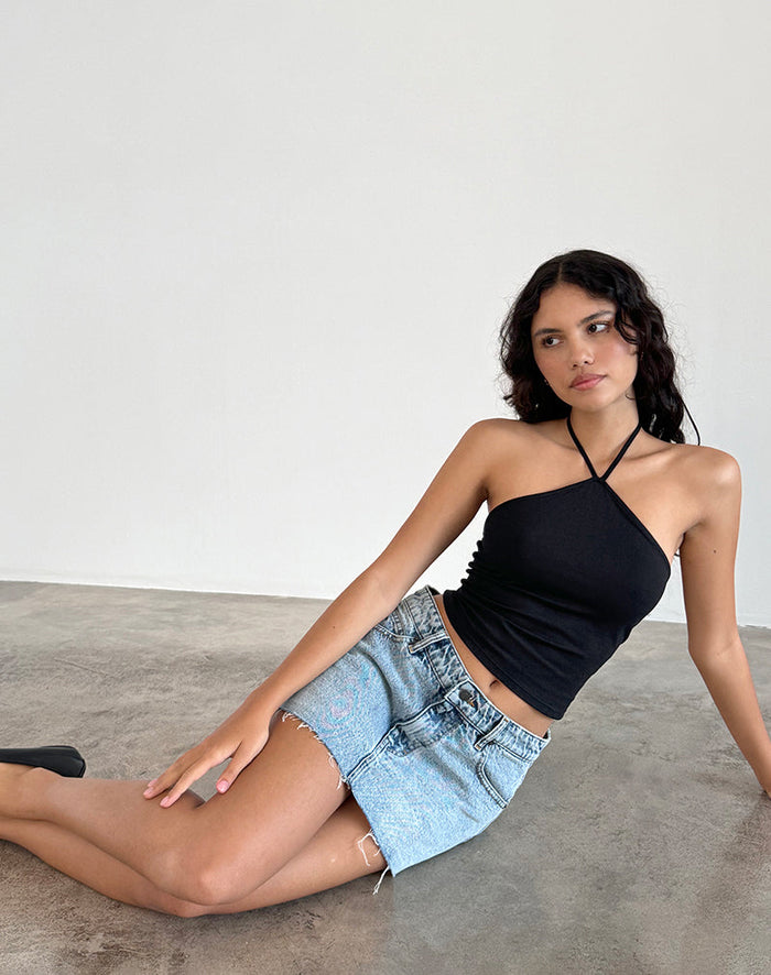 Image of Layti Hlaterneck Basic Top in Black