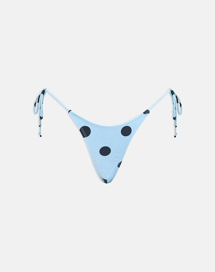 Image of Lentra Bikini Bottom in Blue with Polka Space Black