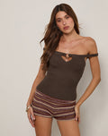 Image of Lesly Bardot Top O Ring in Brown