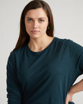 Light-As-Air Long Sleeve Crew Neck Tee - Deep Sea | Plus Size & Straight Size Women's Fashion | Universal Standard