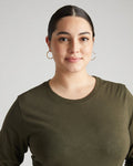Light-As-Air Long Sleeve Crew Neck Tee - Nori | Plus Size & Straight Size Women's Fashion | Universal Standard