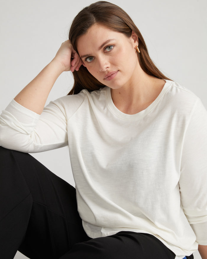 Light-As-Air Long Sleeve Crew Neck Tee - Vapor | Plus Size & Straight Size Women's Fashion | Universal Standard