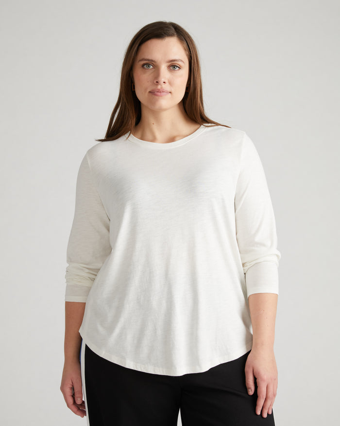 Light-As-Air Long Sleeve Crew Neck Tee - Vapor | Plus Size & Straight Size Women's Fashion | Universal Standard