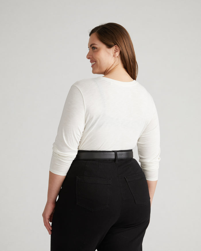 Light-As-Air Long Sleeve V Neck Tee - Vapor | Plus Size & Straight Size Women's Fashion | Universal Standard