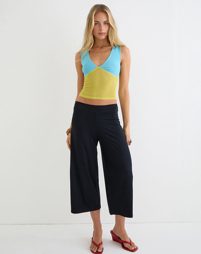 Image of Lihat Top in Baby Blue and Mustard