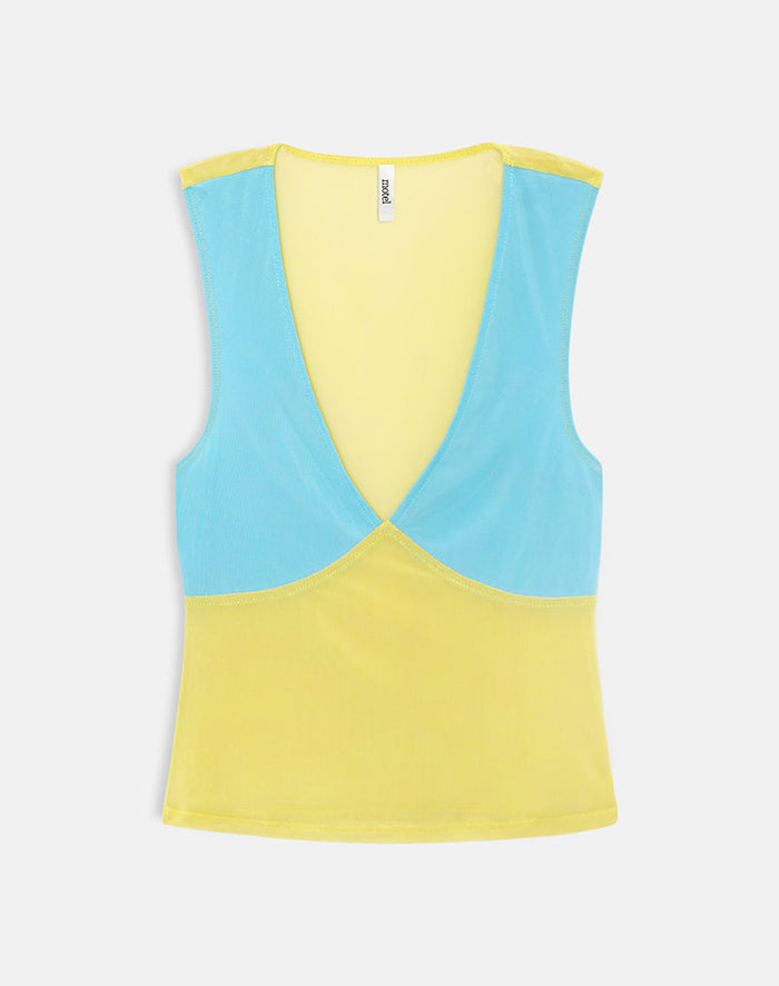 Image of Lihat Top in Baby Blue and Mustard