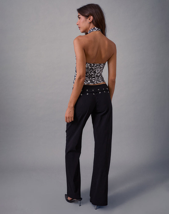 Image of Lirina Lace Up Trouser in Tailoring Black