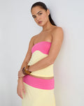 Image of Liv Top in Rayon Jersey Lemon Yellow and Deep Pink