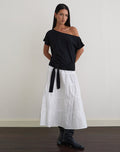 Image of Lola Tie Waist Top in Rayon Jersey Black