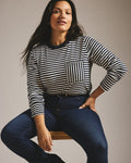 Long Sleeve Garcon Tee - Navy/White Stripe | Plus Size & Straight Size Women's Fashion | Universal Standard