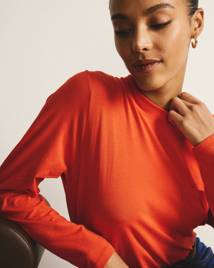 Long Sleeve Garcon Tee - Poppy | Plus Size & Straight Size Women's Fashion | Universal Standard