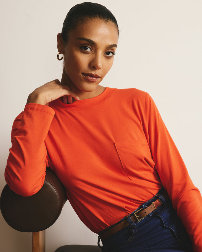Long Sleeve Garcon Tee - Poppy | Plus Size & Straight Size Women's Fashion | Universal Standard