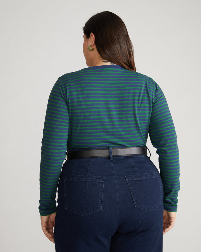 Long Sleeve Tee Rex - Cenote/Jardin Stripe | Plus Size & Straight Size Women's Fashion | Universal Standard