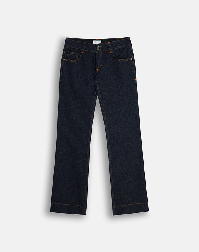 Image of Low Rise Bootcut Jeans in Indigo