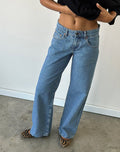 Image of Low Rise Parallel Jeans in Blue Stone