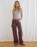 Image of Low Rise Parallel Jeans in Burgundy