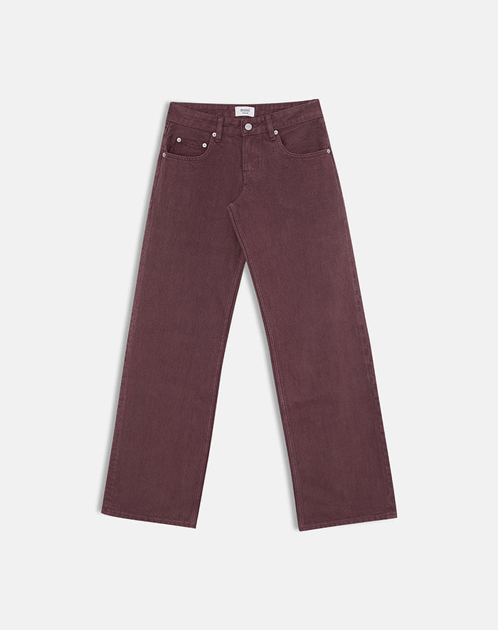 Image of Low Rise Parallel Jeans in Burgundy