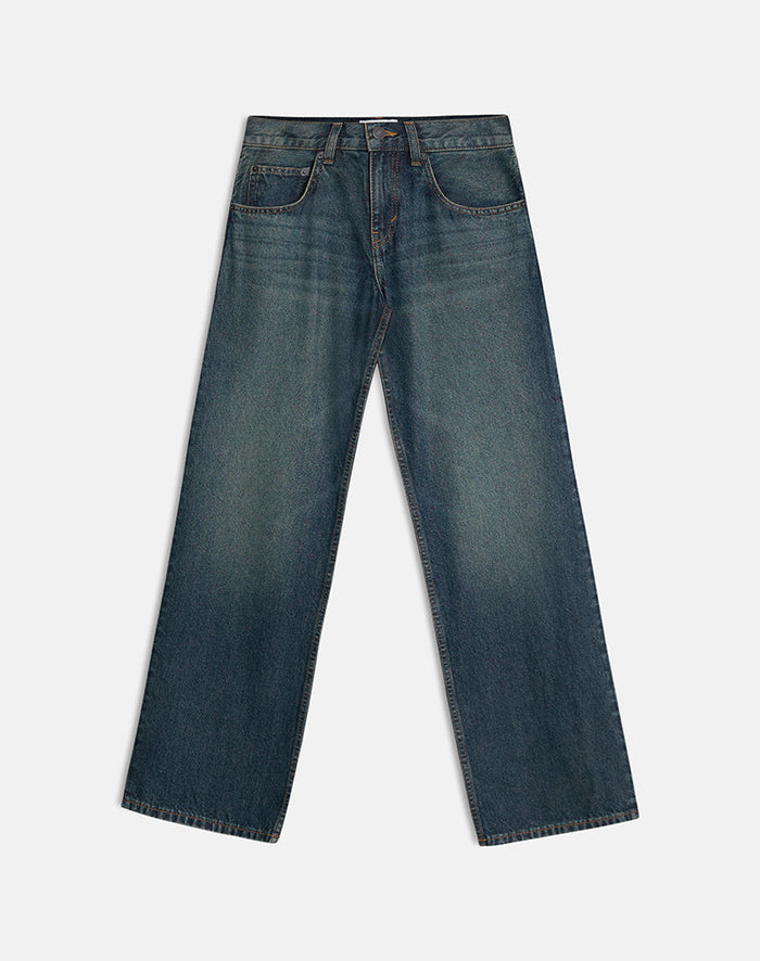 Image of Low Rise Parallel Jeans in Dirty Green